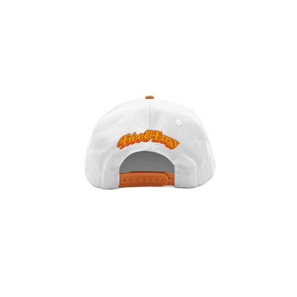 NEW FREE & EASY men's sun shadow two tone snapback hat in bone/orange - Picture 2 of 2